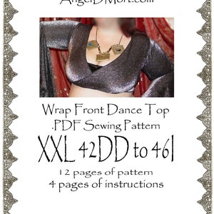 XXL AngelDMort Bellydance Tribal ATS Wrap Front Dance Shrug Top .PDF Pattern Instant Download & Instructions