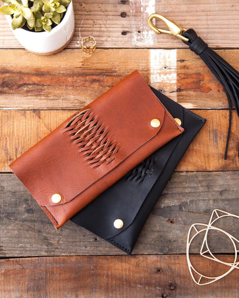 Woven Leather pouch Leather travel pouch travel accessory Etsy