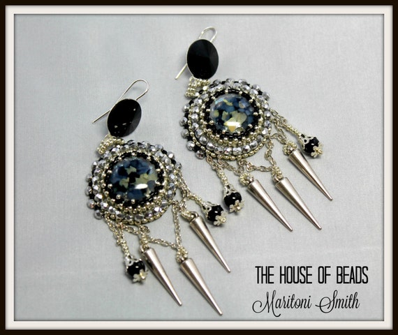 Black and White Earrings Extra Long Seed Bead Earrings Handmade Beaded  Jewelry | eBay