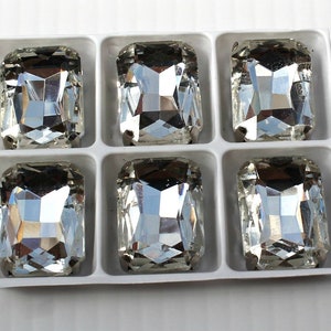 Sew on Rhinestones Beads Gold Setting crystal Clear Glass Teardrop