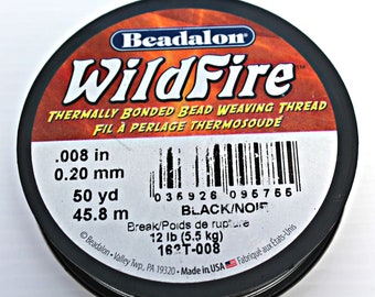 Beadalon Wildfire beading thread Black/Noir .008 in (0.20 mm) 50yd (45.8 metres) 12lb (5.5kg) (1)