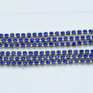 Högkvalitativ strasskedja - Koppkedja - Guldinfattning - Kristallkedja - Strasskedja i glas - Koppkedja i glas - 2 x 2 mm (50 cm)