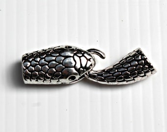 Antique silver snake alloy clasp, Silver clasp, Beading clasp,Jewellery making clasp, Leather jewellery clasp, 40mm 7mm hole