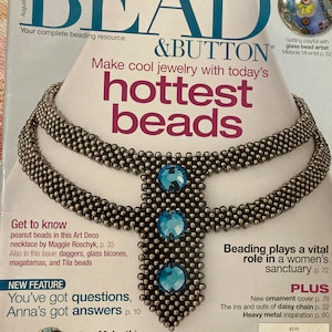 Bead and Button magazine August 2011 Issue 104 (106 pages), Beading magazine, Beaded jewellery jewelry magazine, Beads and Jewelry magazine