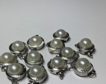 Single Strand Box Clasp, Push And Pull Clasp, Single Strand Clasp, Round Box Clasp, Jewelry Jewellery Clasp 9x9mm (12 pieces)