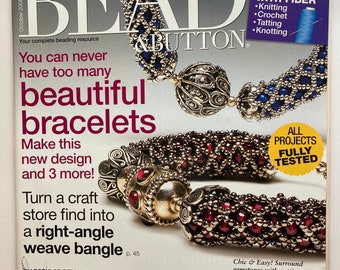 Bead and Button Magazine October 2008 Issue 87, Beading Magazine, How to bead magazine, Beaded Jewellery Jewelry Magazine, Beading Projects