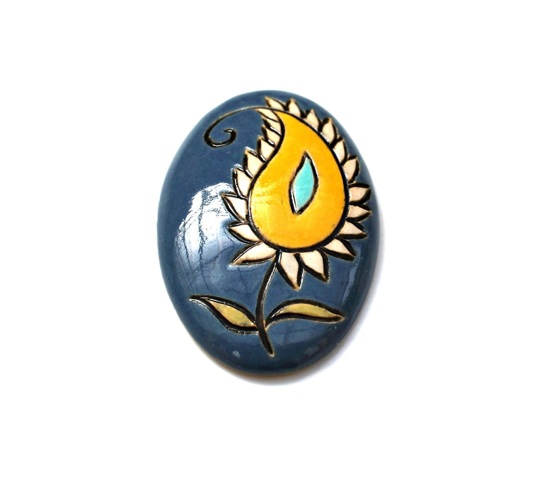 Golem Design Studio Stoneware Blue With White and Yellow
