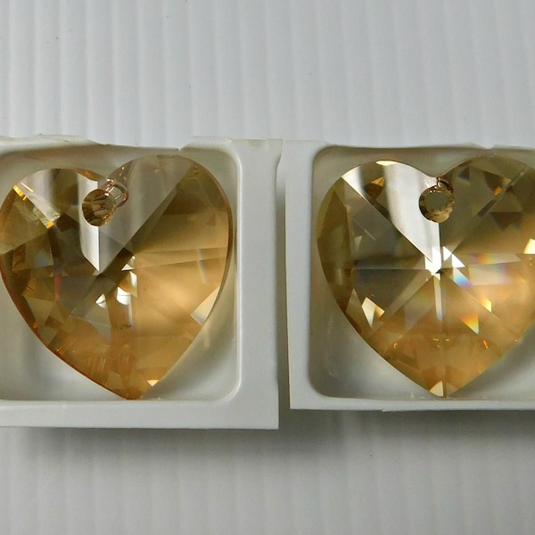 Swarovski heart crystal golden shadow pendant/sun catcher 28x28x5 mm ( 1 )