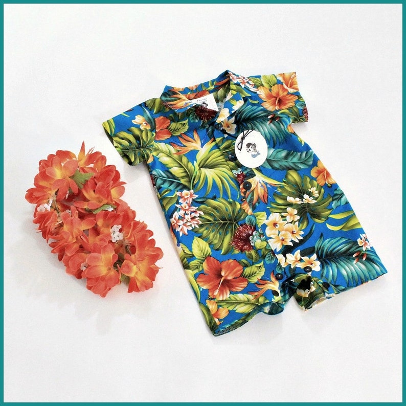 Men's Hawaiian Shirt Baby Boy's Romper Daddy and Me Etsy