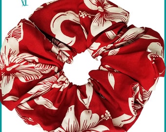 Giant Hawaiian Hair Scrunchie, Red Pineapple XL