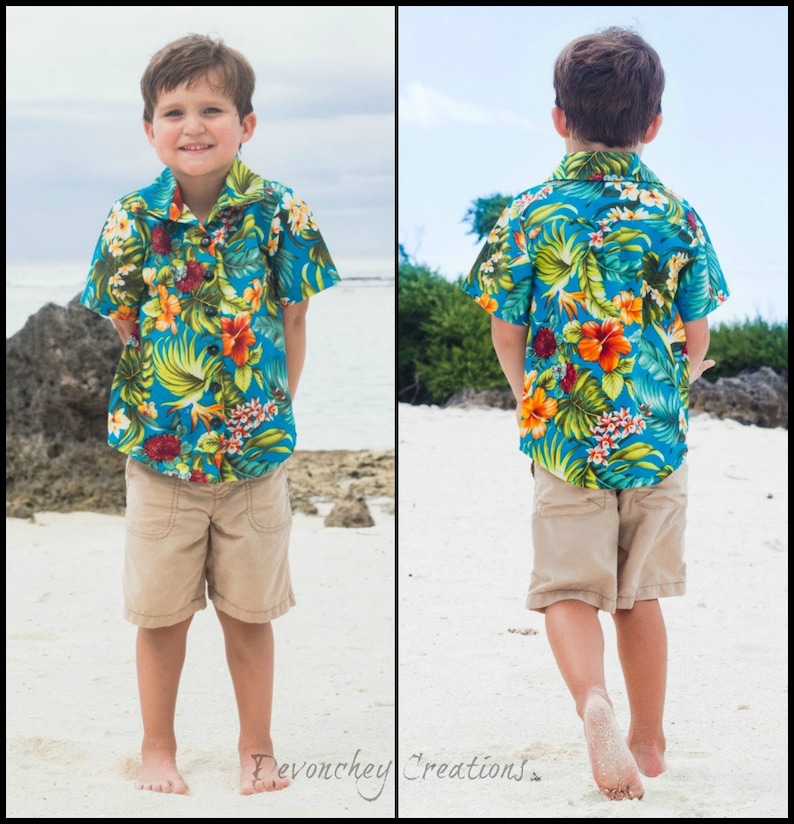 Boys Hawaiian Shirt Aloha Shirt Matching Hawaiian Outfits Etsy
