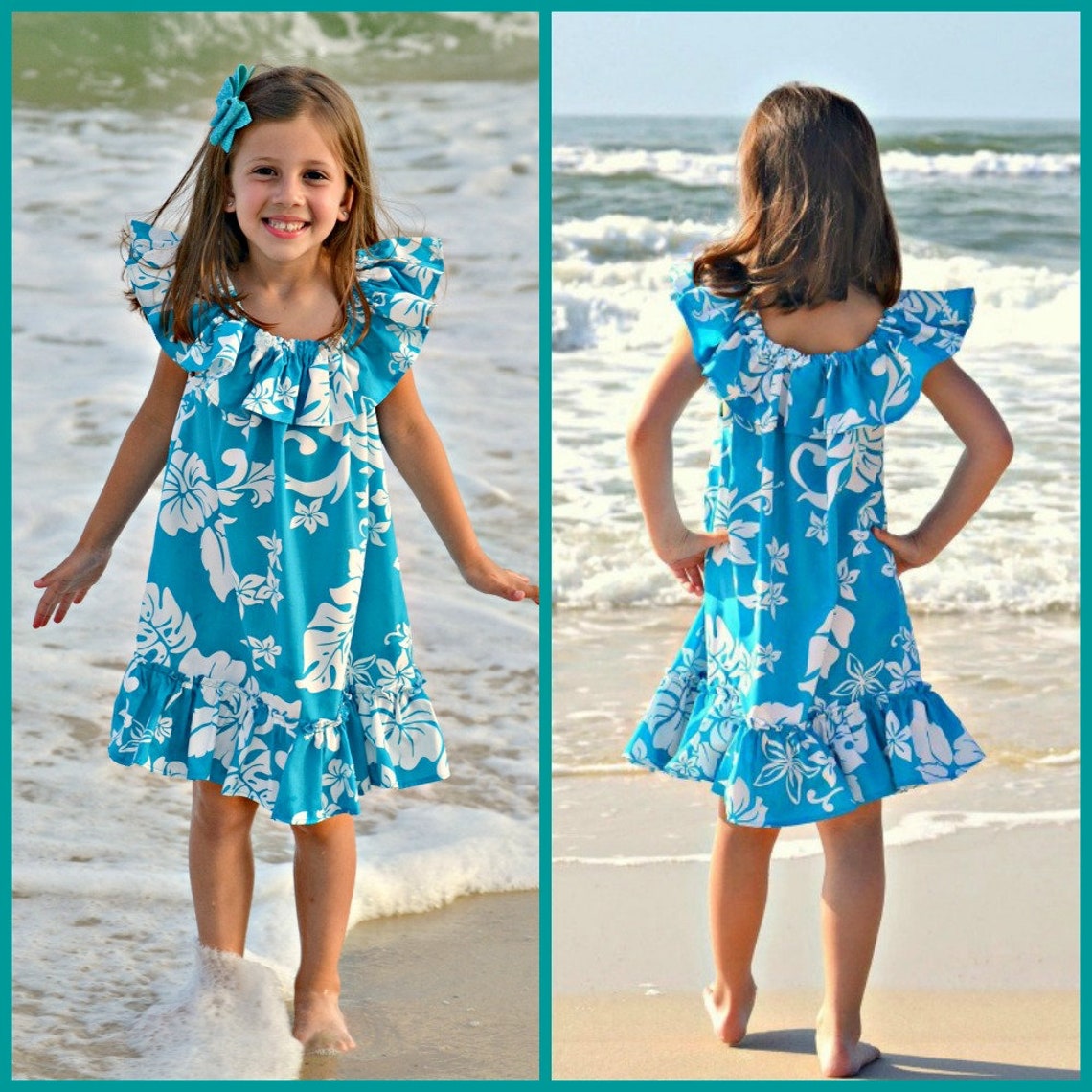 Girls Hawaiian Dress Luau Outfit Beach Photo Hawaii Themed  Etsy