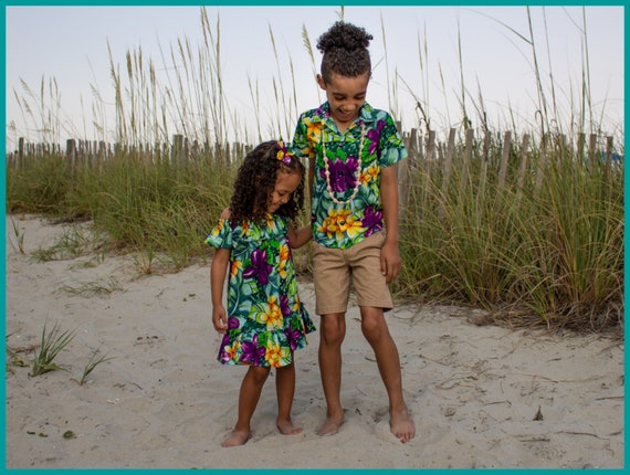 Vestido para niñas camisa hawaiana niños - Etsy