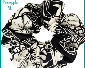 Giant Hawaiian Hair Scrunchie, Black Pineapple XL