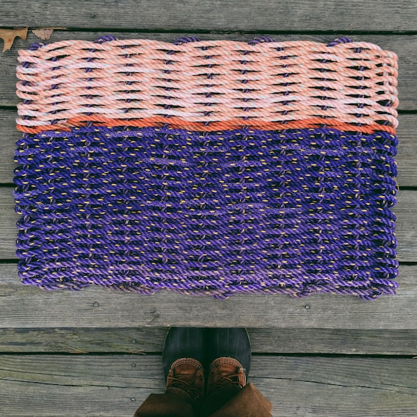 Recycled Lobster Rope Doormat, Handwoven in Maine: Rockland