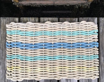 Maine Rope Rug Upcycled Lobster Rope Maine Made Nautical Etsy