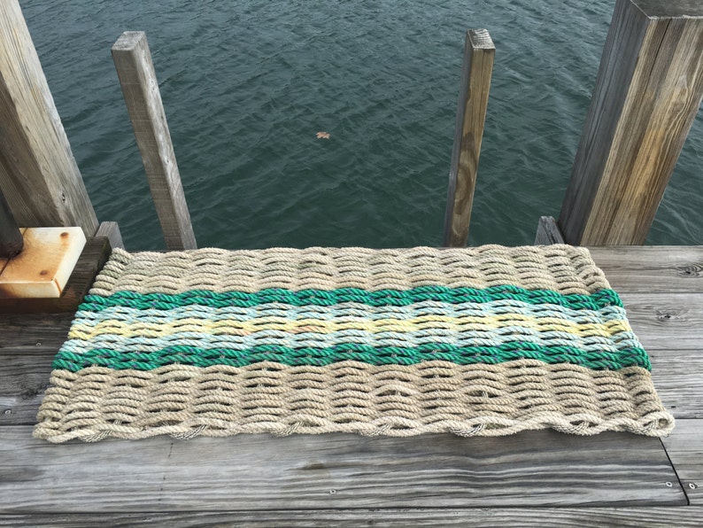 Recycled Lobster Rope Doormat Handwoven in Maine Opechee Etsy