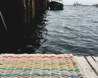 Recycled Lobster Rope Doormat, Handwoven in Maine: Chebeague