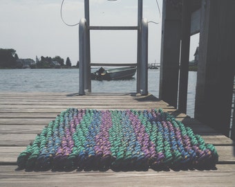 Recycled Lobster Rope Doormat, Handwoven in Maine: Tenants Harbor