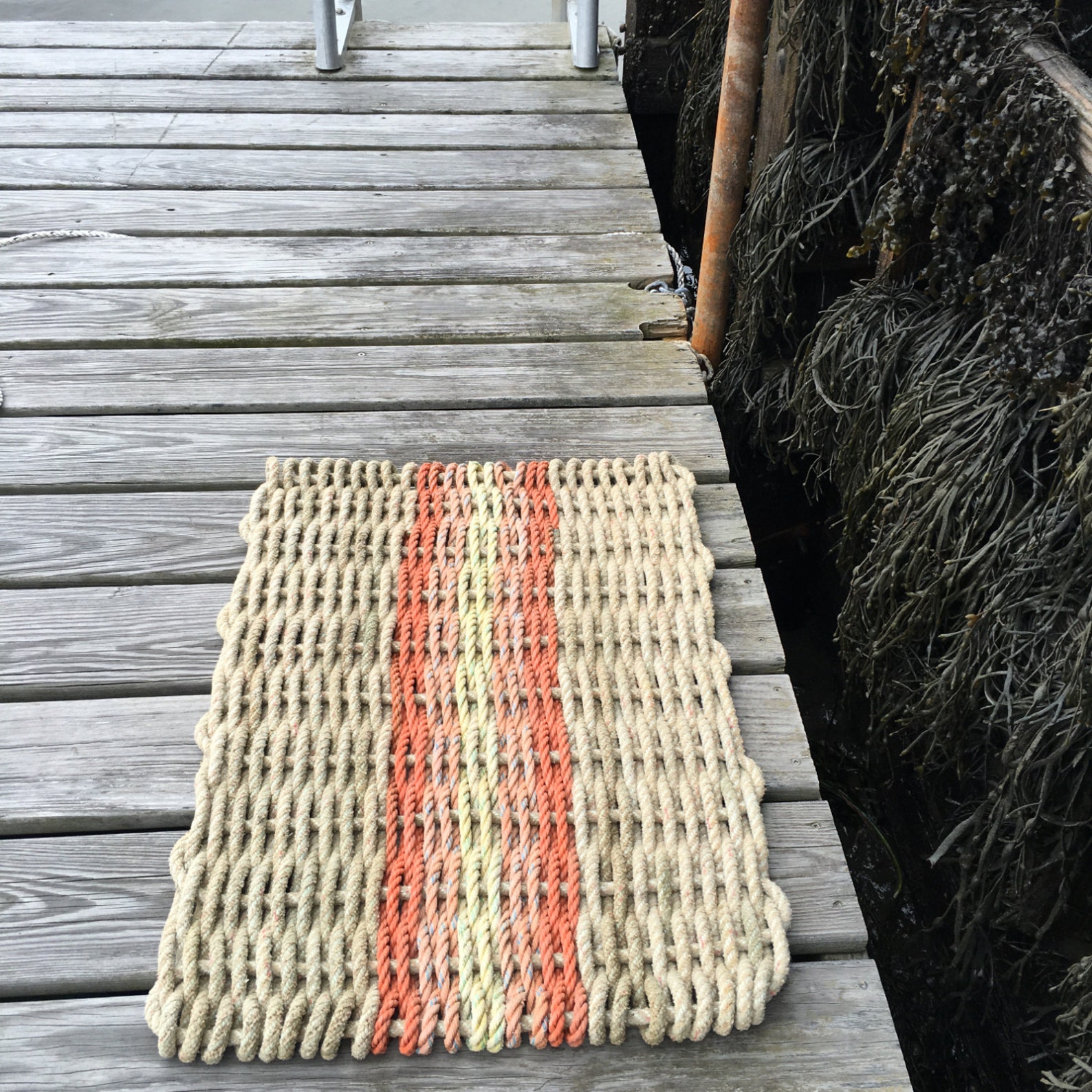 Recycled Lobster Rope Doormat Handwoven in Maine Opechee Etsy