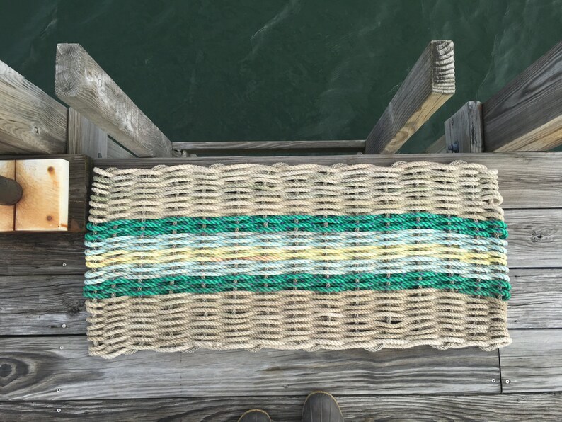 Recycled Lobster Rope Doormat Handwoven in Maine Opechee Etsy