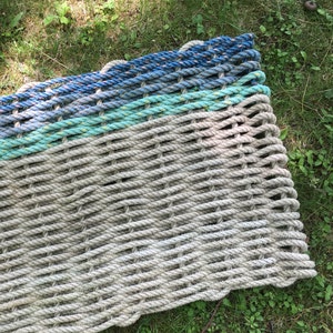 Recycled Lobster Rope Doormat, Handwoven in Maine: Gooch's Wave image 4