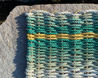 Recycled Lobster Rope Doormat, Handwoven in Maine: Freeport