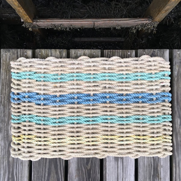 Recycled Lobster Rope Doormat, Handwoven in Maine: Schoodic