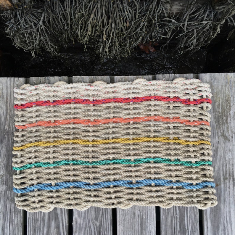 Recycled Lobster Rope Doormat Handwoven in Maine Chebeague Etsy