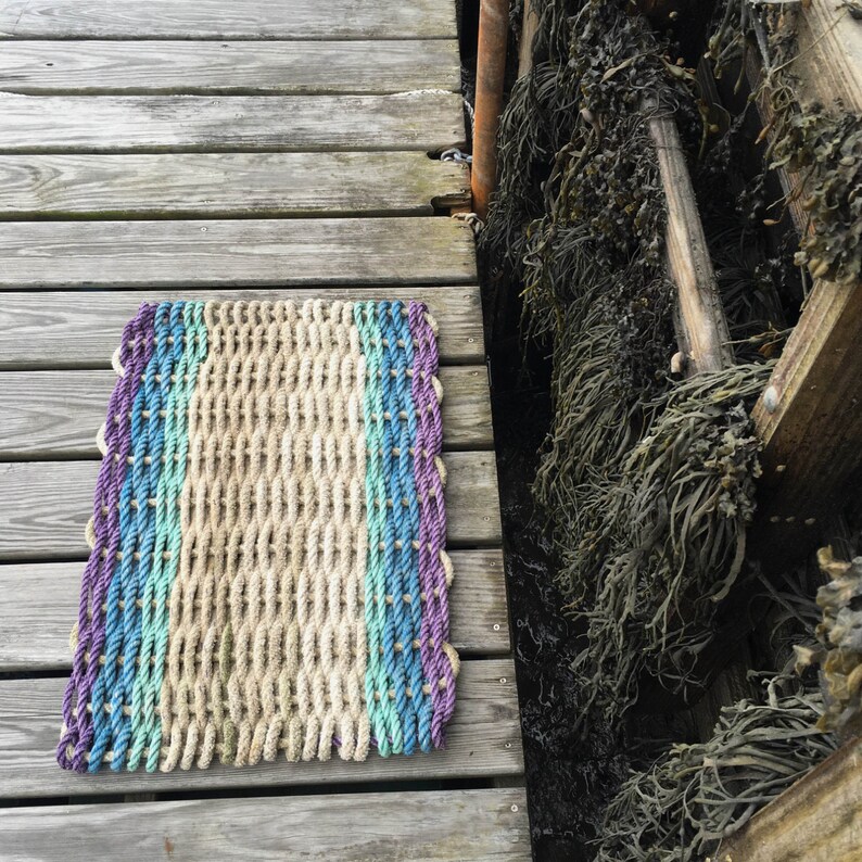 Recycled Lobster Rope Doormat Handwoven in Maine Manana Etsy