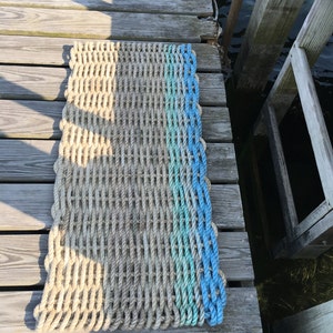 Recycled Lobster Rope Doormat, Handwoven in Maine: Gooch's Wave image 3