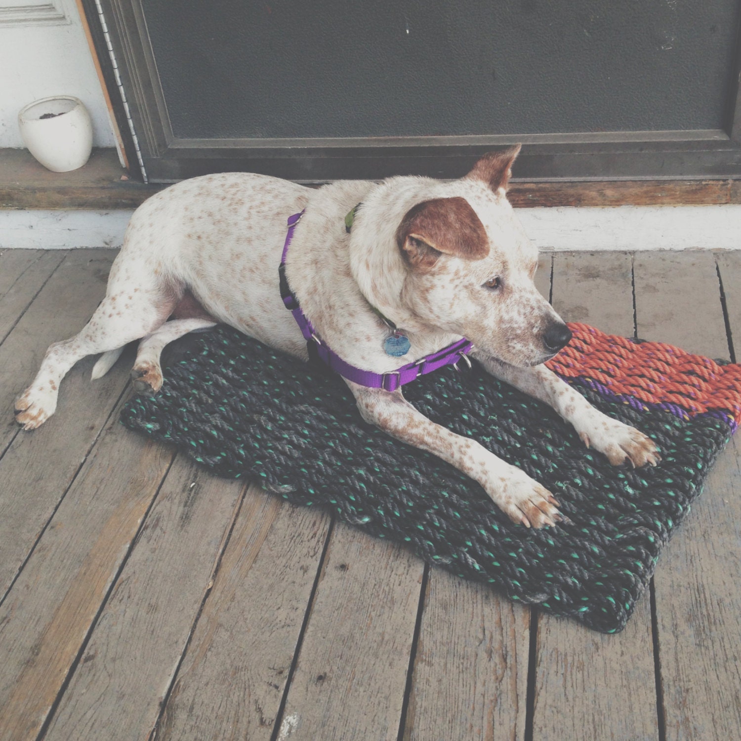 Recycled Lobster Rope Doormat, Handwoven in Maine: Thomaston