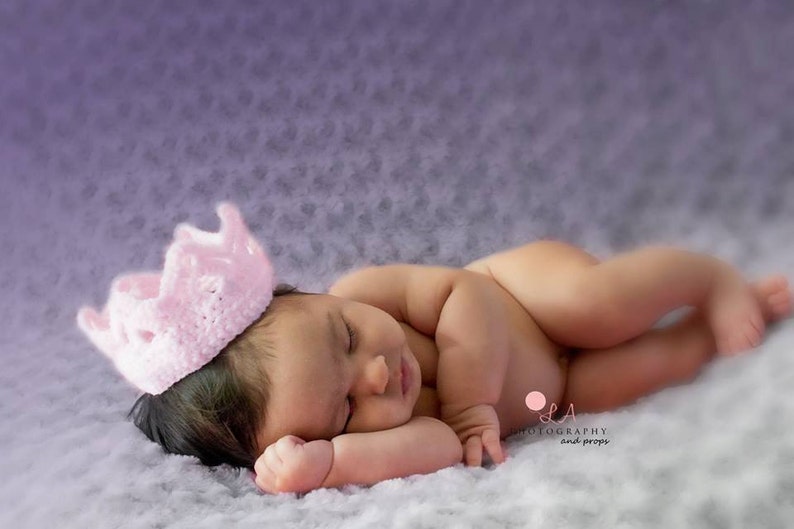 Pink Baby Princess Crown. Pink Fairy Tale Crochet Crown Headband