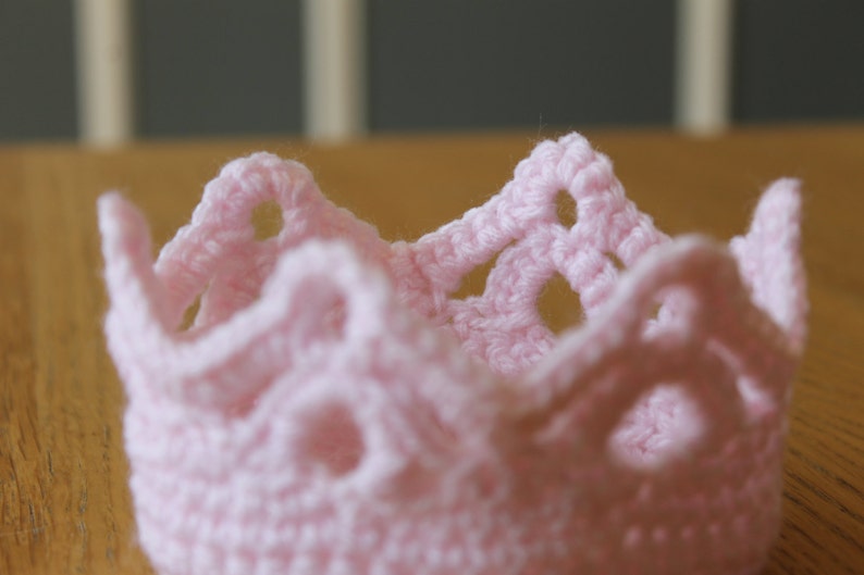 Pink Baby Princess Crown. Pink Fairy Tale Crochet Crown Headband