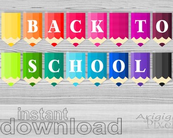 welcome back printable banner colored pencils classroom etsy welcome back signs printable