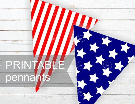 Printable Patriotic Pennants - 4th of July Do it yourself Occasion image regarding Printable Pennants named Printable Patriotic Pennants - 4th of July Do it yourself Celebration