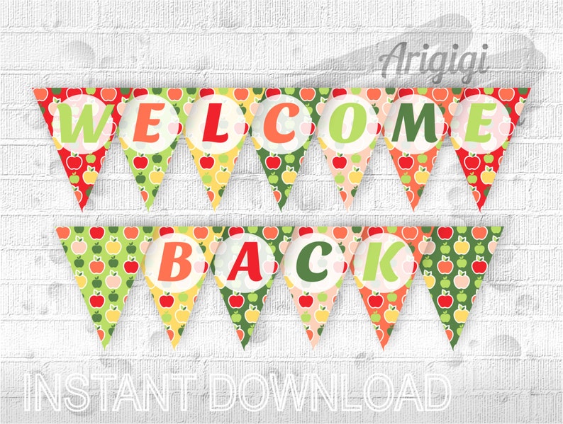 Classroom Banner Says WELCOME BACK Printable Banner Back To Etsy