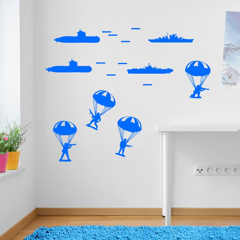 Army Military Paratroopers Submarines Wall Window Sticker Decals Kids Decor A170 image 6