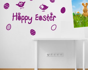 Easter Eggs Wall Stickers Kids Nursery Play Room Home Art Decoration Children Decals Removable Handmade School Bedrooms Bright VC-A147