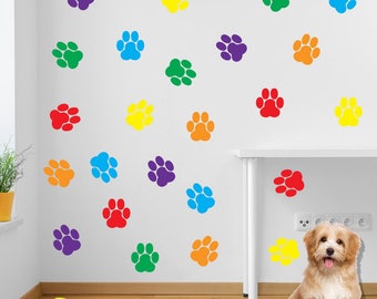 Stickers Dog Prints Paw Feet Children’s Nursery Vinyl Art Decal Decor New B5