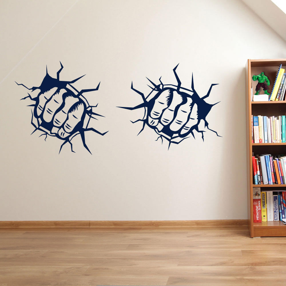 Two Fists Hands Punch Wall Sticker Decal Set Kid Decor Window Fun ...