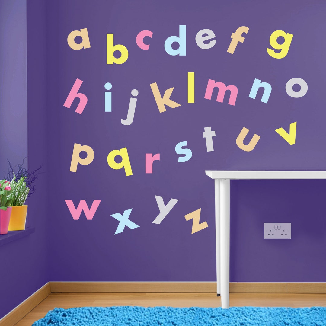 Nursery Kids Children Alphabet Letters A to Z Writing Wall Stickers ...