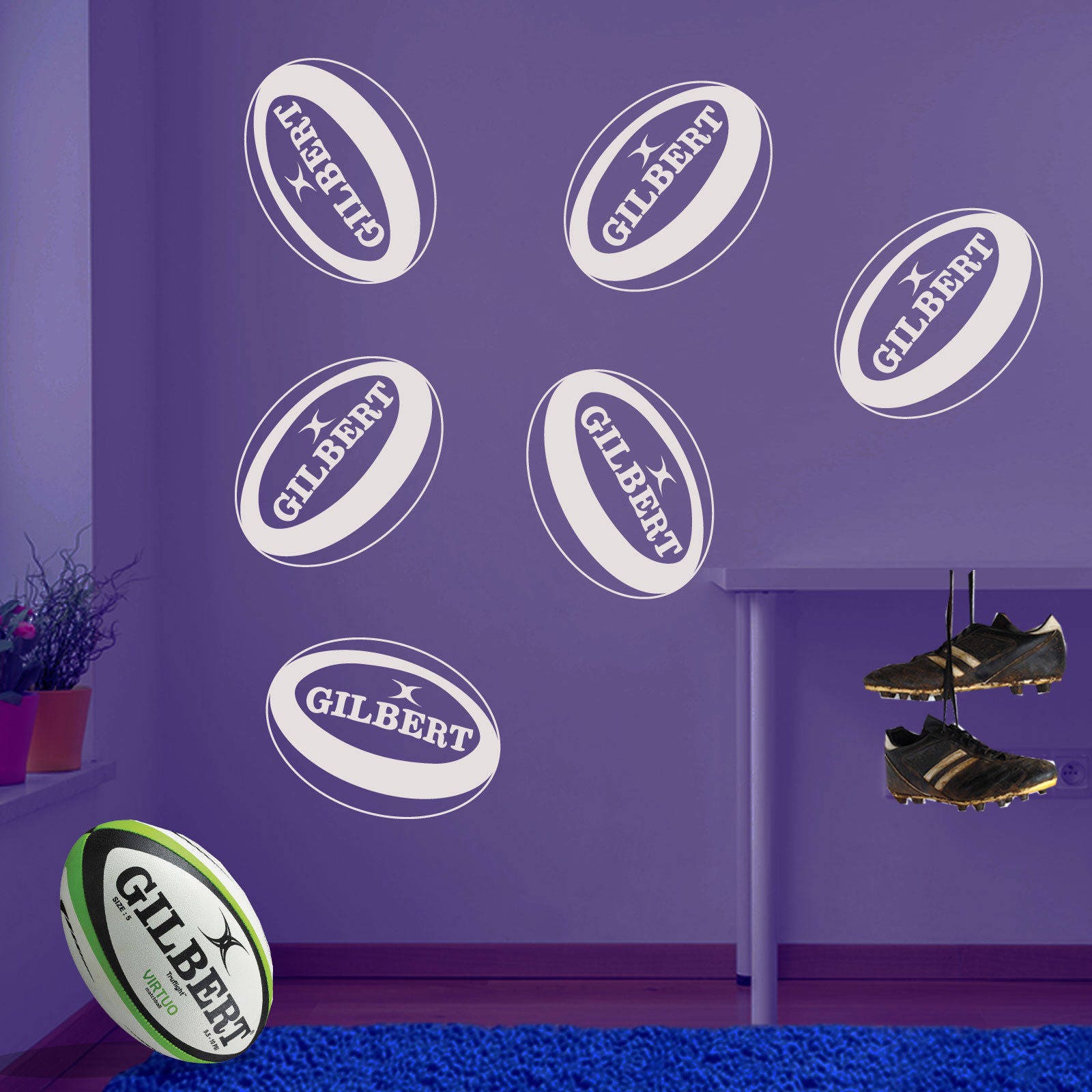 Rugby Balls Sports Wall Stickers Decal A18 Etsy