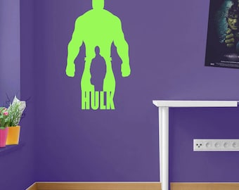 Huge Hulk And Man Wall Stickers Decal Kids Decor Window Fun Vinyl Colourful A158