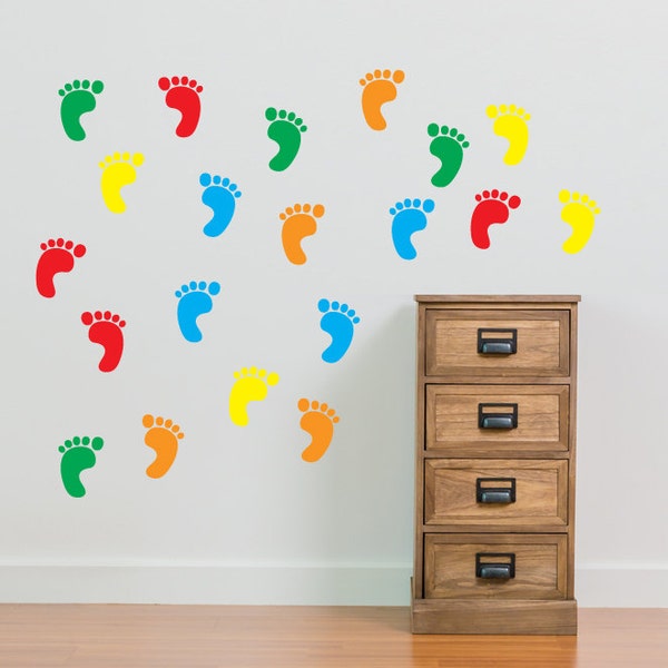 Foot Prints Wall Stickers Kids Nursery Play Room Home Art Decoration Children Decals Removable Handmade School Bedrooms New Bright  VC-A62