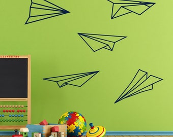 Paper Planes Origami Wall Sticker Set Décalcomanies Kids Decor Window Fun Vinyl A167