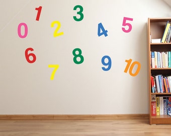 1 to 10 Numbers Wall Stickers Kids Nursery Play Room Home Art Decoration Children&#39;s Decals Removable Handmade School Bedrooms Bright VC-A08