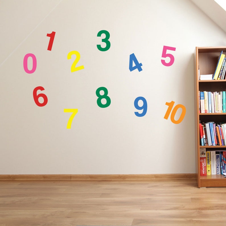 1 to 10 numbers wall stickers kids nursery play room home art | etsy