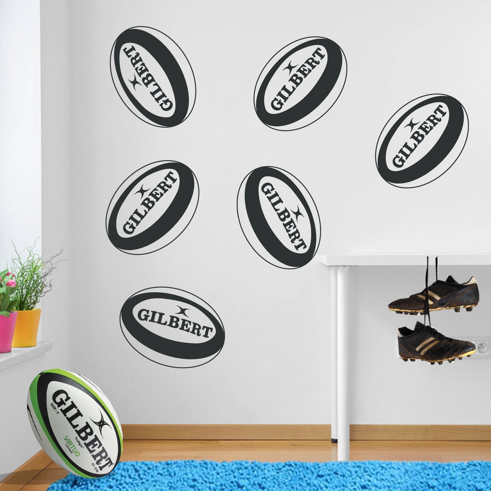 Rugby Balls Sports Wall Stickers Decal A18 Etsy
