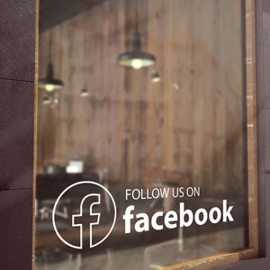Follow Us Facebook Sign Shop Window Display Store Decal Stickers Signage S45